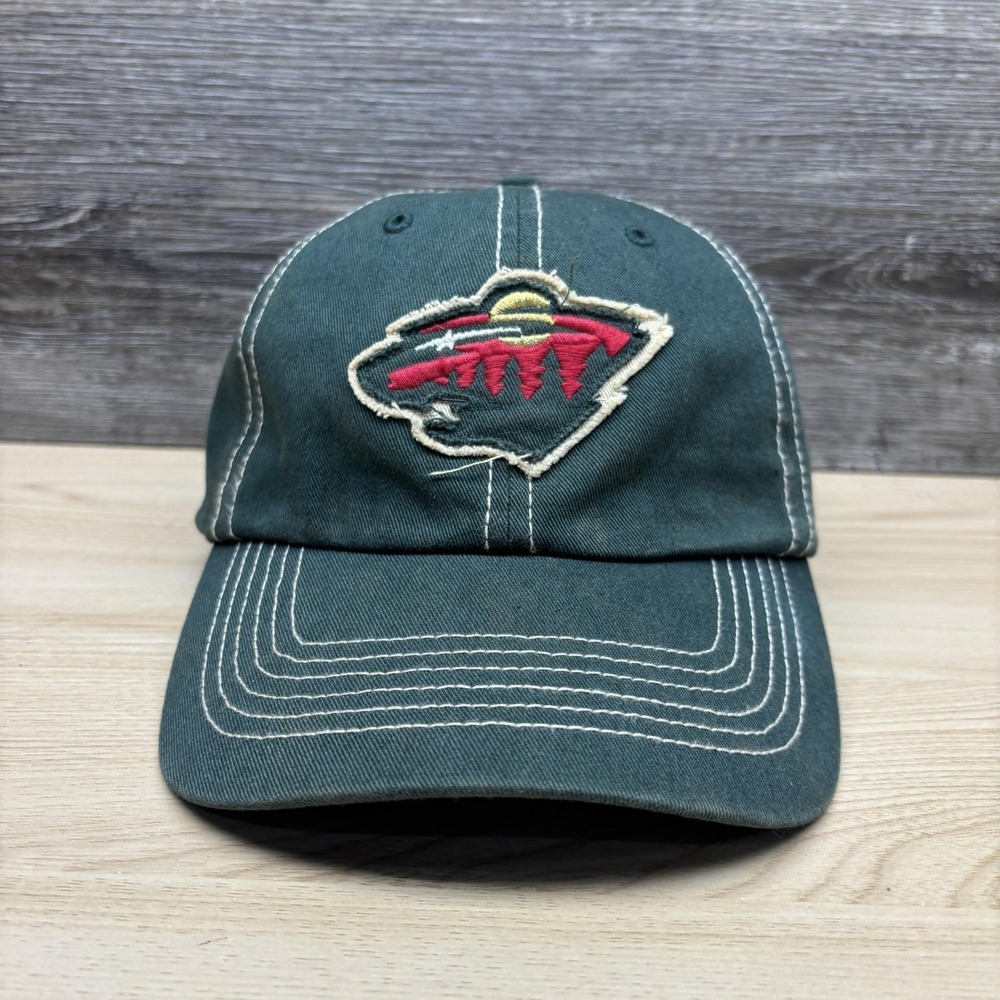 Minnesota Wild Hat Cap Strap Back Mens One Size Green Red NHL Hockey Dad Hat